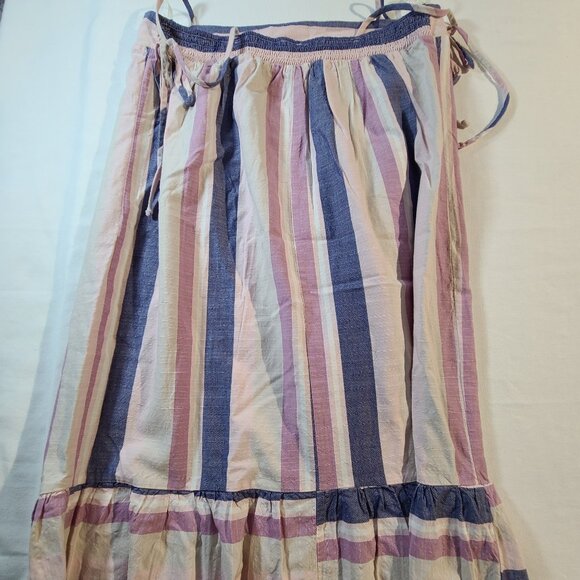 Bebop Striped Midi Halter Dress Size M Rayon Cotton Summer Boho Casual - Picture 3 of 10